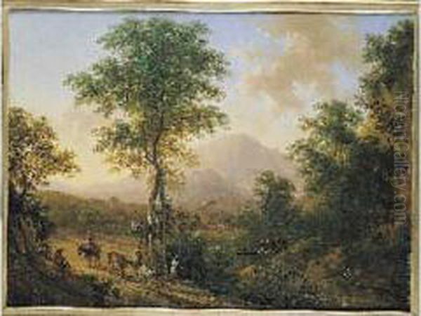 Paysage Pastorale Dans La Campagne Italienne. Toile Oil Painting by Victor DeGrailly