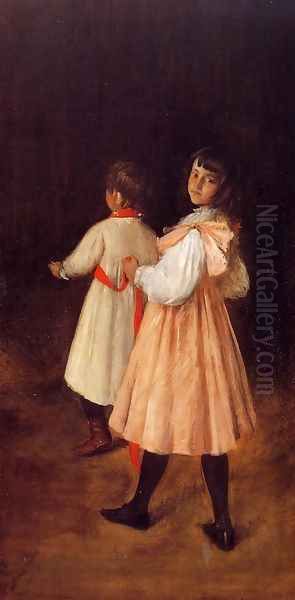 At Play Oil Painting by William Merritt Chase