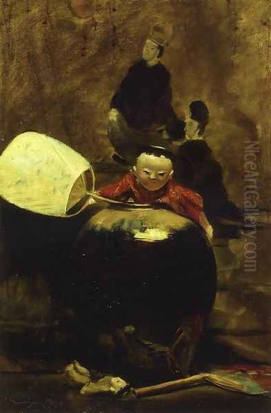 The Japanese Doll Oil Painting by William Merritt Chase