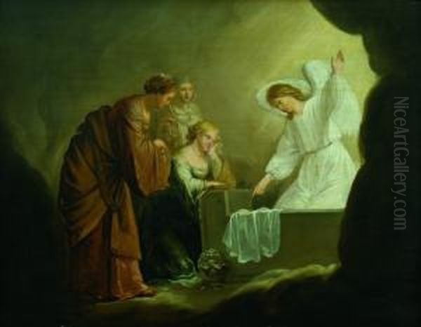 Die Drei Marien Und Der Engel Am Offenen Grab Christi. Oil Painting by Pieter de Grebber