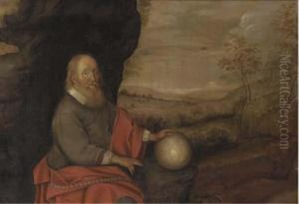 An Astrologer In A Landscape Oil Painting by Pieter de Grebber