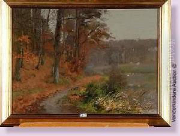 Etang Du Rouge-cloitre Oil Painting by Jean-Baptiste De Greef