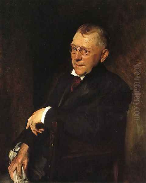 Portrait of James Whitcomb Riley Oil Painting by William Merritt Chase