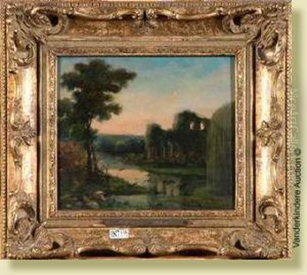 La Mare Aux Corbeaux Oil Painting by Charles de Groux