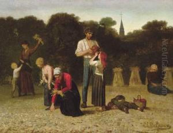 De Oogst - La Moisson Oil Painting by Charles de Groux