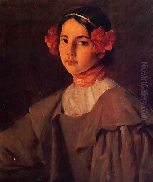 My Daughter Alice Oil Painting by William Merritt Chase