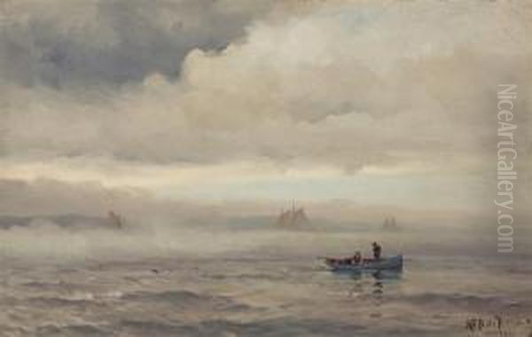 Foggy Morning Along The Coast Oil Painting by Mauritz F. H. de Haas