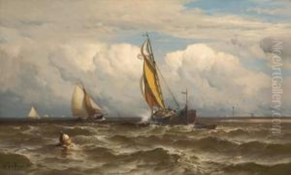 A Breezy Day Oil Painting by Mauritz F. H. de Haas