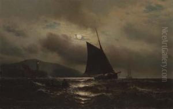 Night Fishing On The Hudson Oil Painting by Mauritz F. H. de Haas