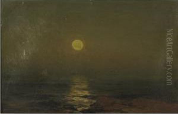 Moonlight Oil Painting by Mauritz F. H. de Haas