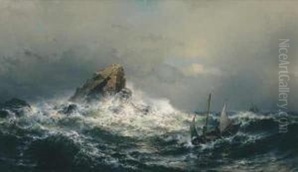 Stormy Seas Oil Painting by Mauritz F. H. de Haas