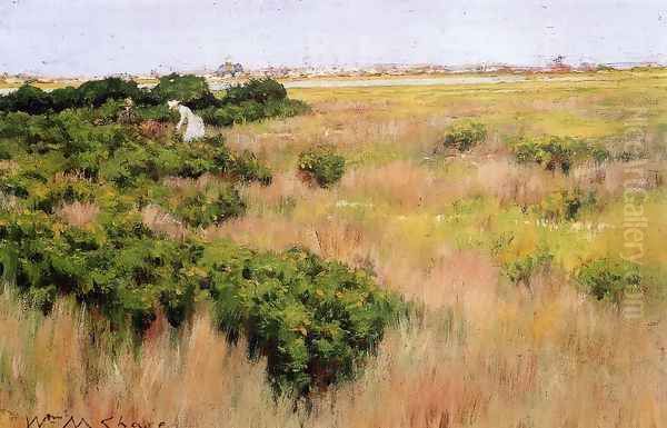 Landscape Near Coney Island Oil Painting by William Merritt Chase