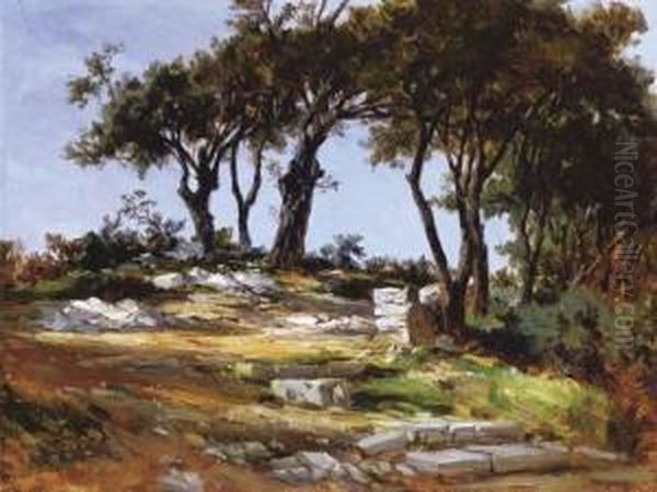 Paisaje De Piedra En Aragon Oil Painting by Carlos De Haes Y Fortuny