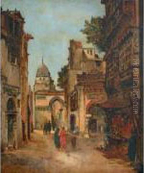 Dans Les Souks Oil Painting by Godefroy de Hagemann