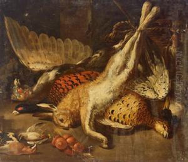 Natura Morta Con Cacciagione Oil Painting by Johann Georg Hamilton