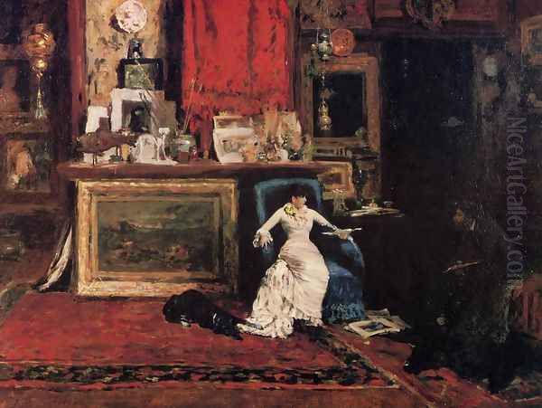 Interior Of The Artists Studio Aka The Tenth Street Oil Painting by William Merritt Chase