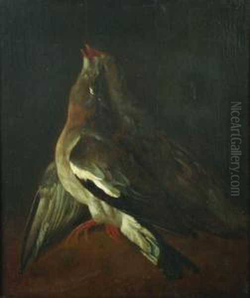 A Pair Of Paintings, Each Depicting A Pair Of Partridges Oil Painting by Ferdinand Phillip de Hamilton