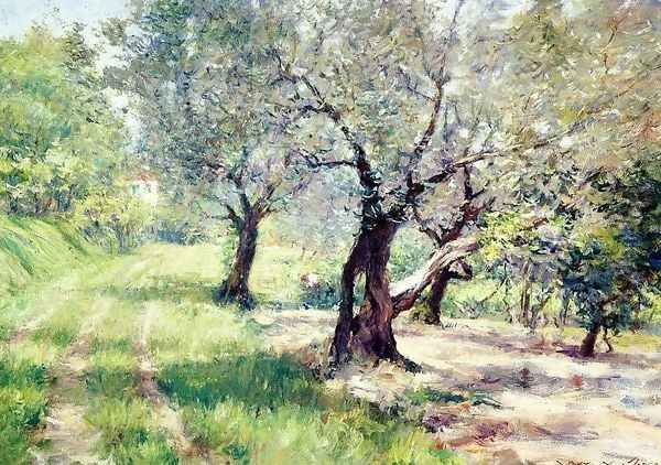 The Olive Grove Oil Painting by William Merritt Chase