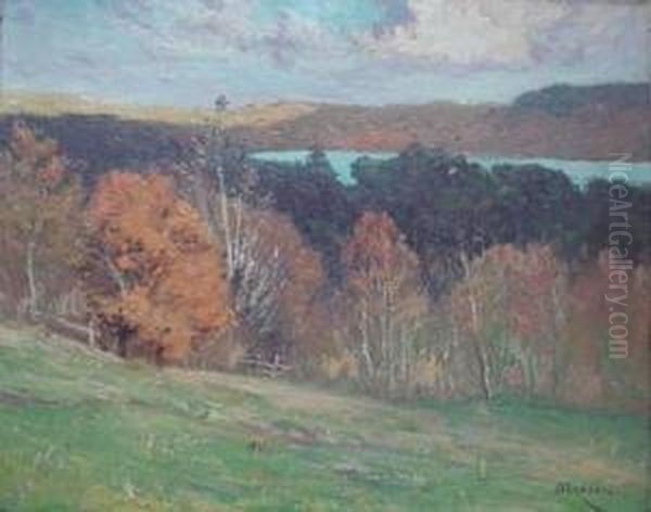 Fall Landscape Oil Painting by Franklin De Haven