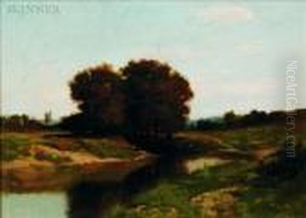 Quiet Stream Oil Painting by Franklin De Haven