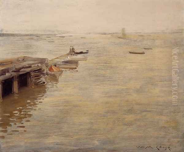 Seashore (or A Grey Day) Oil Painting by William Merritt Chase