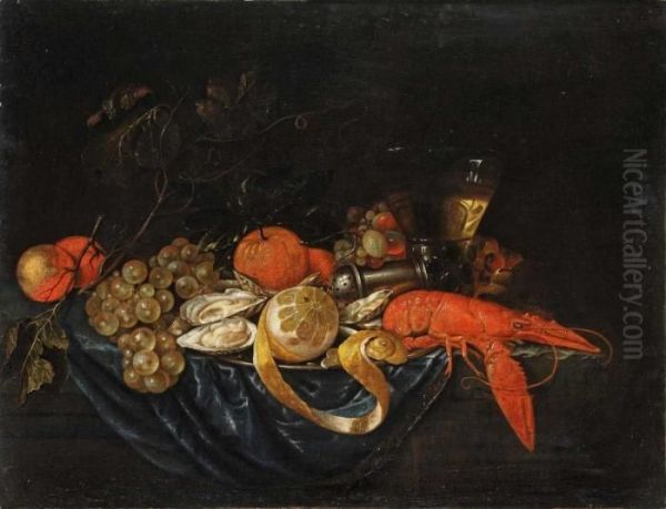 Stillleben Mit Hummer Undzitrone Oil Painting by Cornelis De Heem