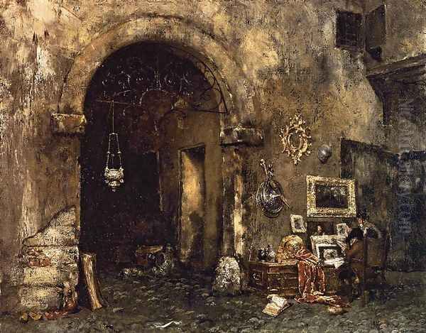 The Antiquary Shop Oil Painting by William Merritt Chase