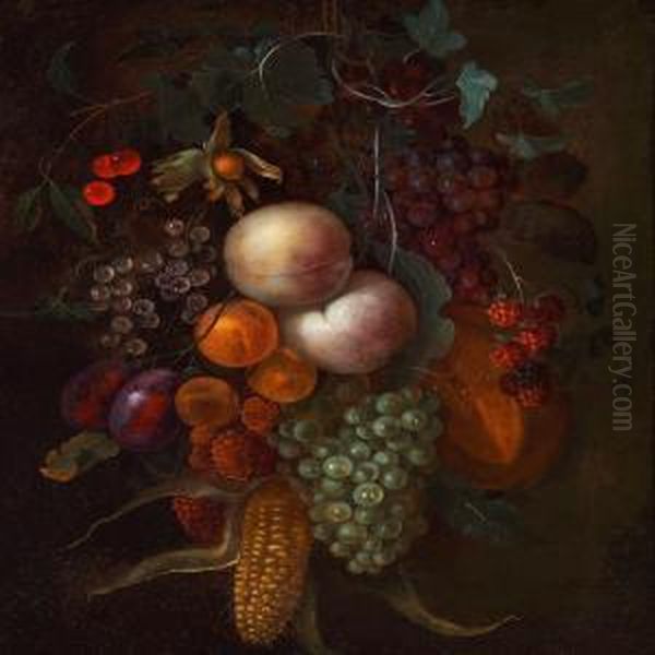 Stilllife With Peaches Oil Painting by Cornelis De Heem