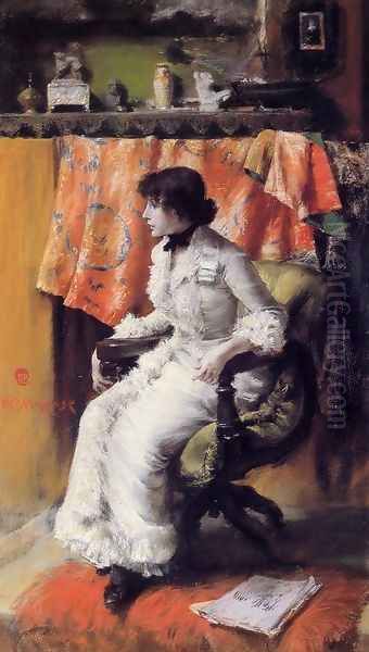 In The Studio (Virginia Gerson) Oil Painting by William Merritt Chase