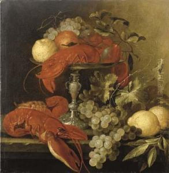 Alzata Con Arance, Limoni E Aragoste Oil Painting by Cornelis De Heem