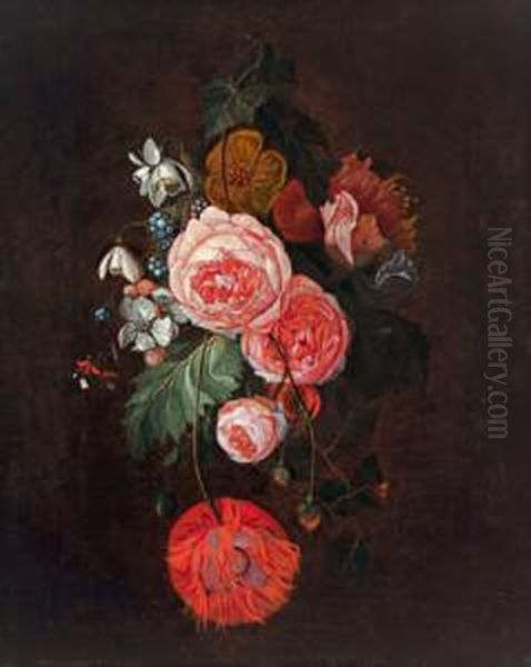 Natura Morta Floreale Oil Painting by David Cornelisz. de Heem