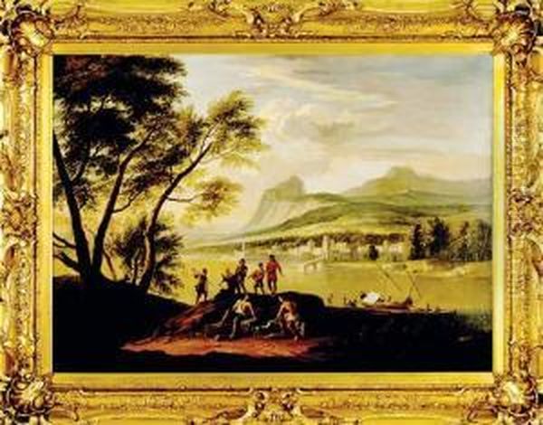 Capriccio Landscape Oil Painting by Jacob De Heusch