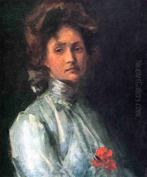 Portrait Of A Young Woman Oil Painting by William Merritt Chase