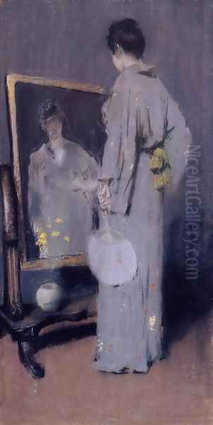 Making Her Toilet Oil Painting by William Merritt Chase