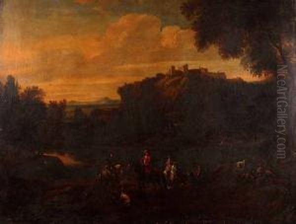 Horsemen Oil Painting by Jacob De Heusch