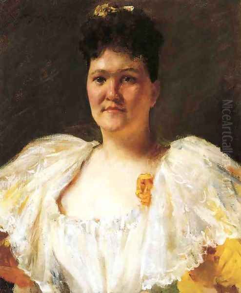 Portrait Of A Woman Oil Painting by William Merritt Chase