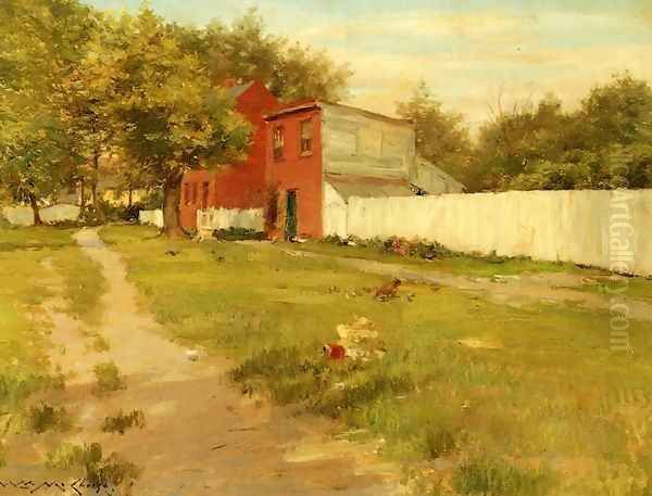 The White Fence Oil Painting by William Merritt Chase