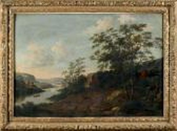 Paysage Au Cavalier Pres De La Riviere Oil Painting by Willem de Heusch