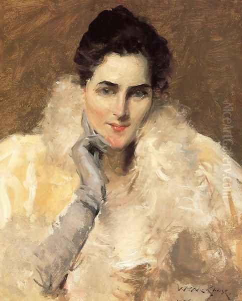 Portrait of a Lady Oil Painting by William Merritt Chase