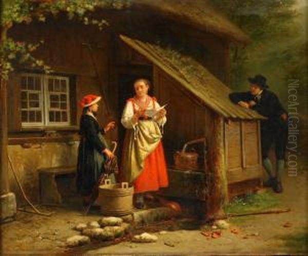 Brevet Oil Painting by Theodore Bernhard De Heuvel