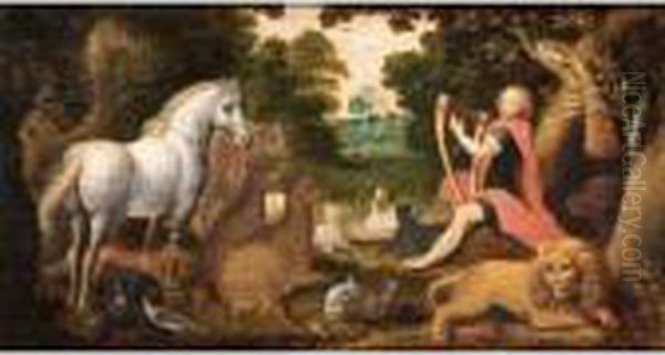 Orpheus And The Animals Oil Painting by Gillis Claesz De Hondecoeter