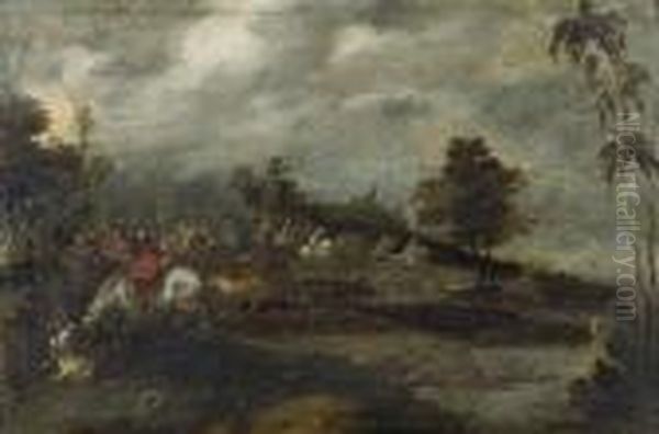 Gegenstucke: Schlachtszenen. Oil Painting by Lambert de Hondt