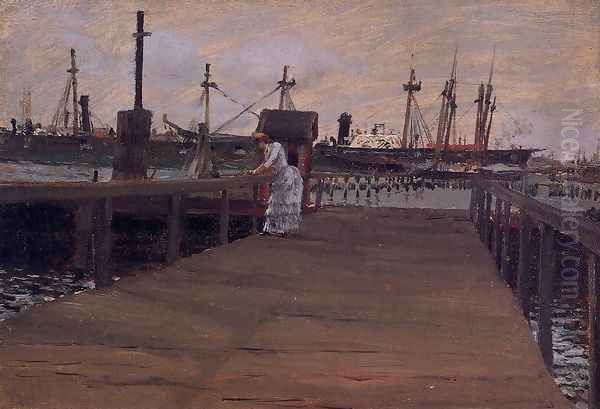 Woman on a Dock Oil Painting by William Merritt Chase