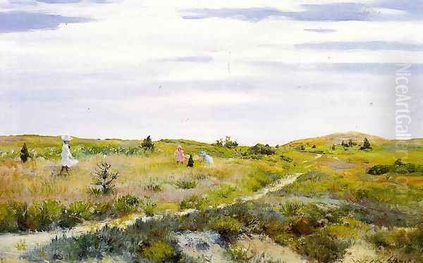 Along the Path at Shinnecock Oil Painting by William Merritt Chase