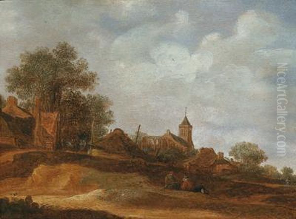 Chiesa E Rovina Di Egmond Oil Painting by Reinier Van Der Laeck