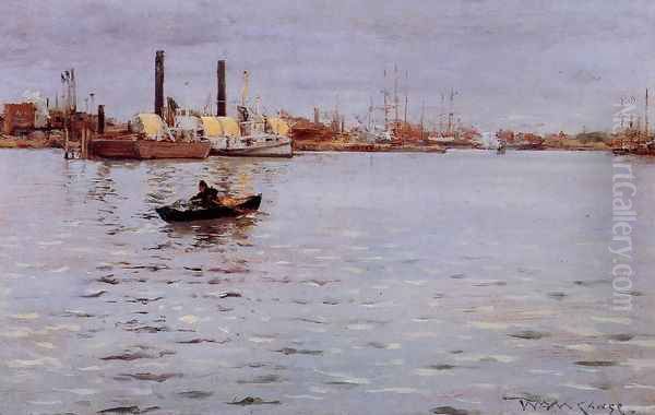 The East River Oil Painting by William Merritt Chase