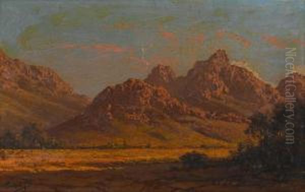 South African Landscape Oil Painting by Tinus De Jong