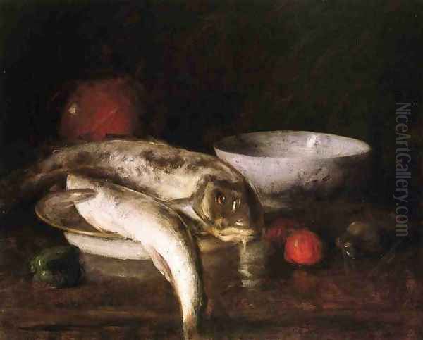 Still Life with Fish Oil Painting by William Merritt Chase