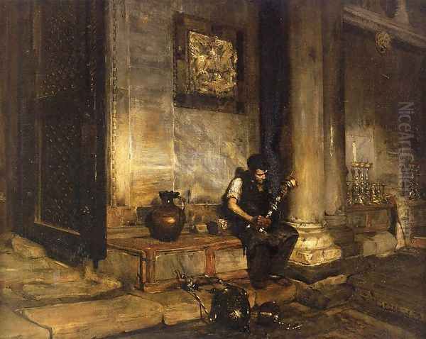 Interior of the Baptistry at St. Mark's Oil Painting by William Merritt Chase