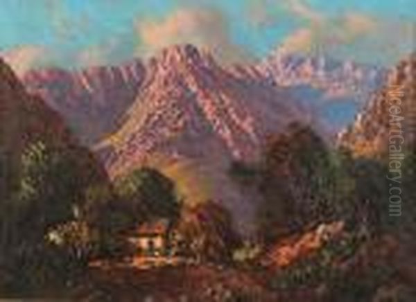 In The Drakensberg, South Africa Oil Painting by Tinus De Jong